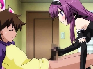 Maid Moans Sweetly As She Rides His Thick Cock Hentai Scene – Censored