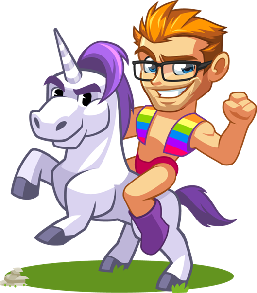 an animated picture of a man riding a horse